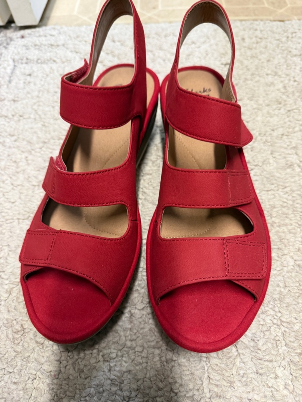 Red Women's Adjustable Strap Sandals